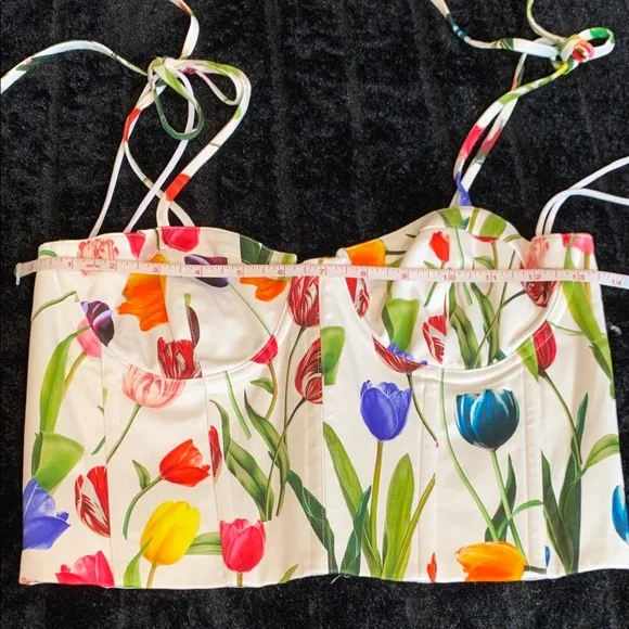 Abia Bustier Top in Kiss My Tulips ALICE + OLIVIA Color Kiss My Tulips 6 NWOT - Picture 6 of 12